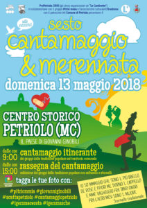 Sesto Cantamaggio e merennàta a Petriolo MC, domenica 13 maggio 2018